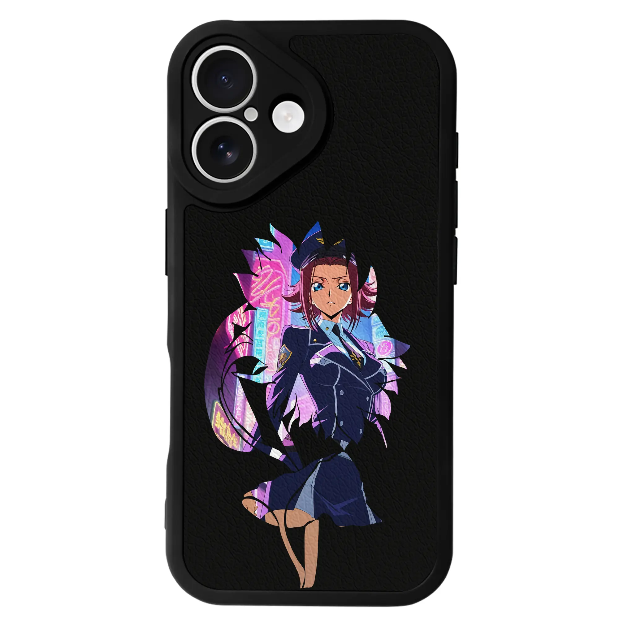 コードギアス 反逆のルルーシュ グッズ カレン・シュタットフェルト - IPhone 16シリーズ対応 ・ シリコンスマホケース ・ レザー調 ・ 高精度フィット ・ 耐衝撃 ・ ワイヤレス充電対応 ・ 精密カット